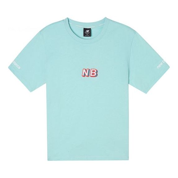 

Футболка logo embroidered sports round neck short sleeve green t-shirt New Balance, зеленый