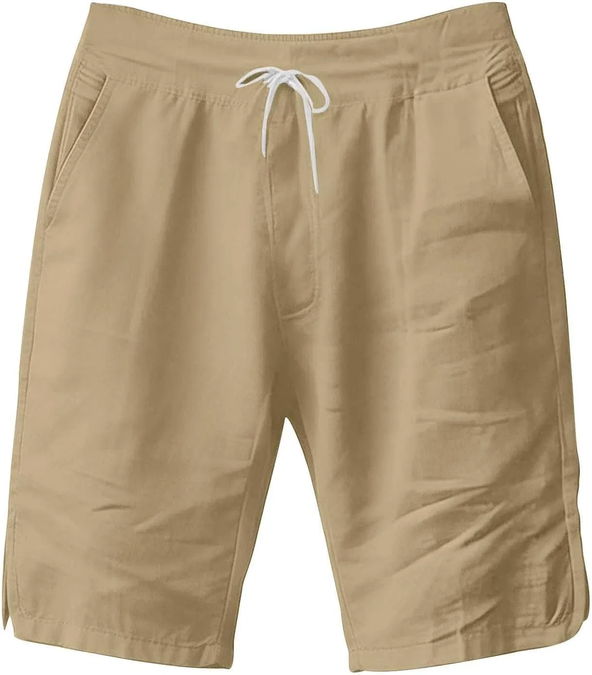 Шорты из хлопка и льна Generic, цвет Khaki — фото 4
