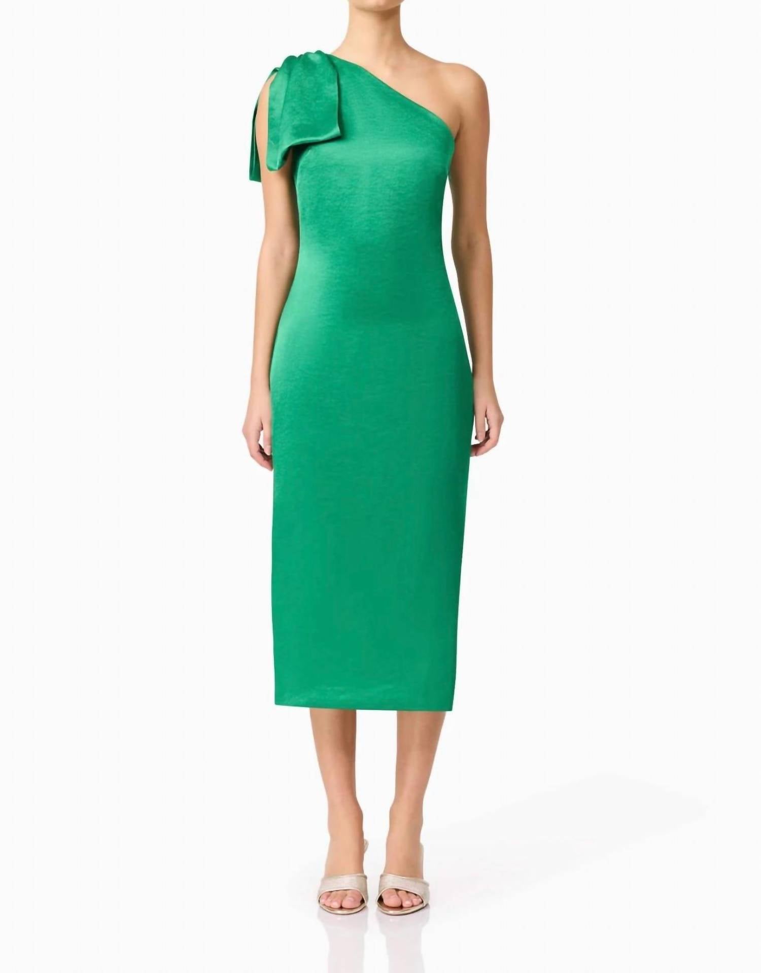 

Асимметричное миди-платье Ameera в цвете келли ELLIATT, зеленый