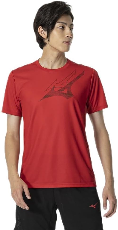 

Мужская быстросохнущая тренировочная футболка MIZUNO с коротким рукавом, влагоотводящая, быстросохнущая, 32MAB025, красный