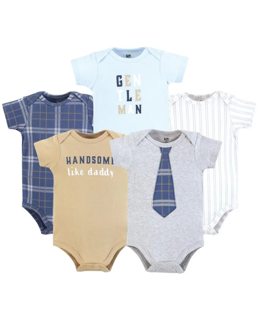 Комплект из 5 хлопковых боди Essential Hudson Baby, Plaid Necktie