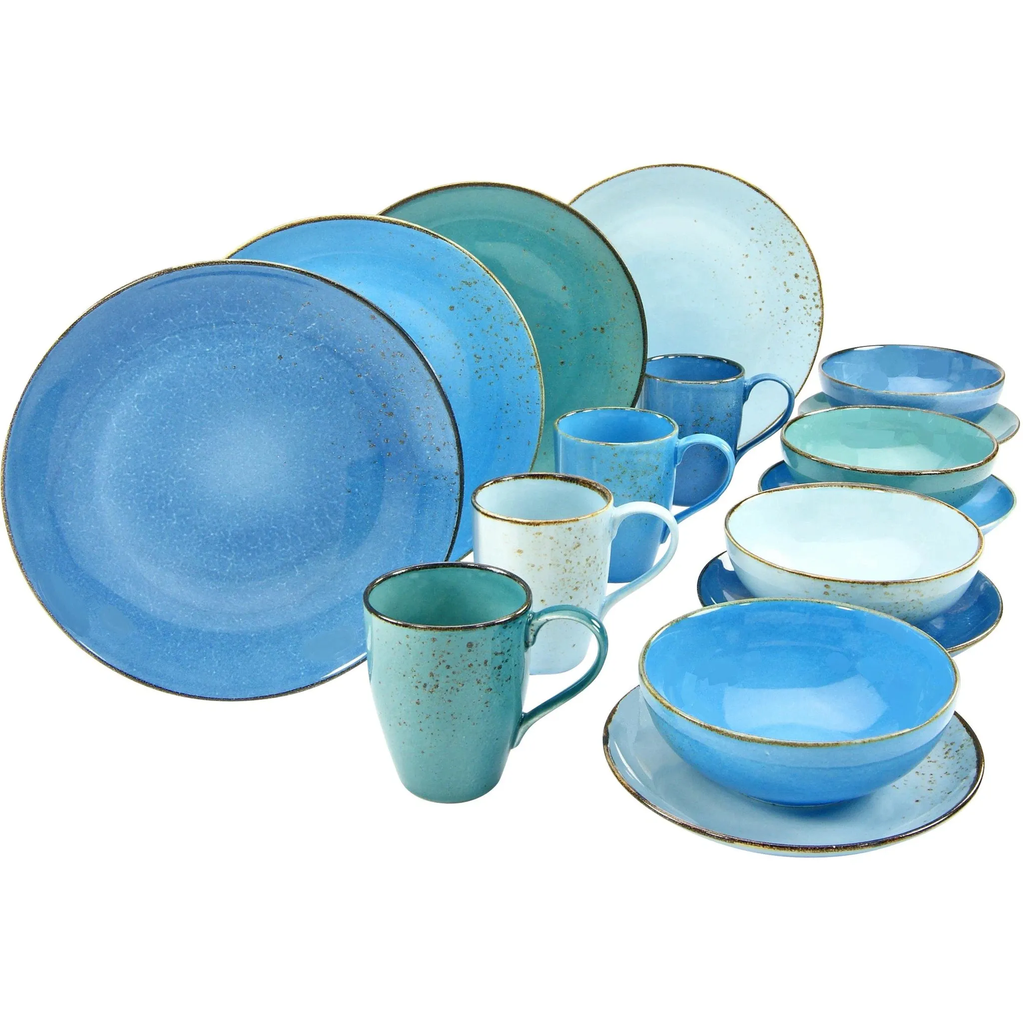

Комбинированный сервиз CreaTable «Набор посуды Nature COLLECTION Aqua» (набор, 16 предметов, кофейный сервиз и обеденный сервиз в наборе, на 4 персоны), сервиз, модные синие тона, 16 предметов, на 4 персоны, цвет blau