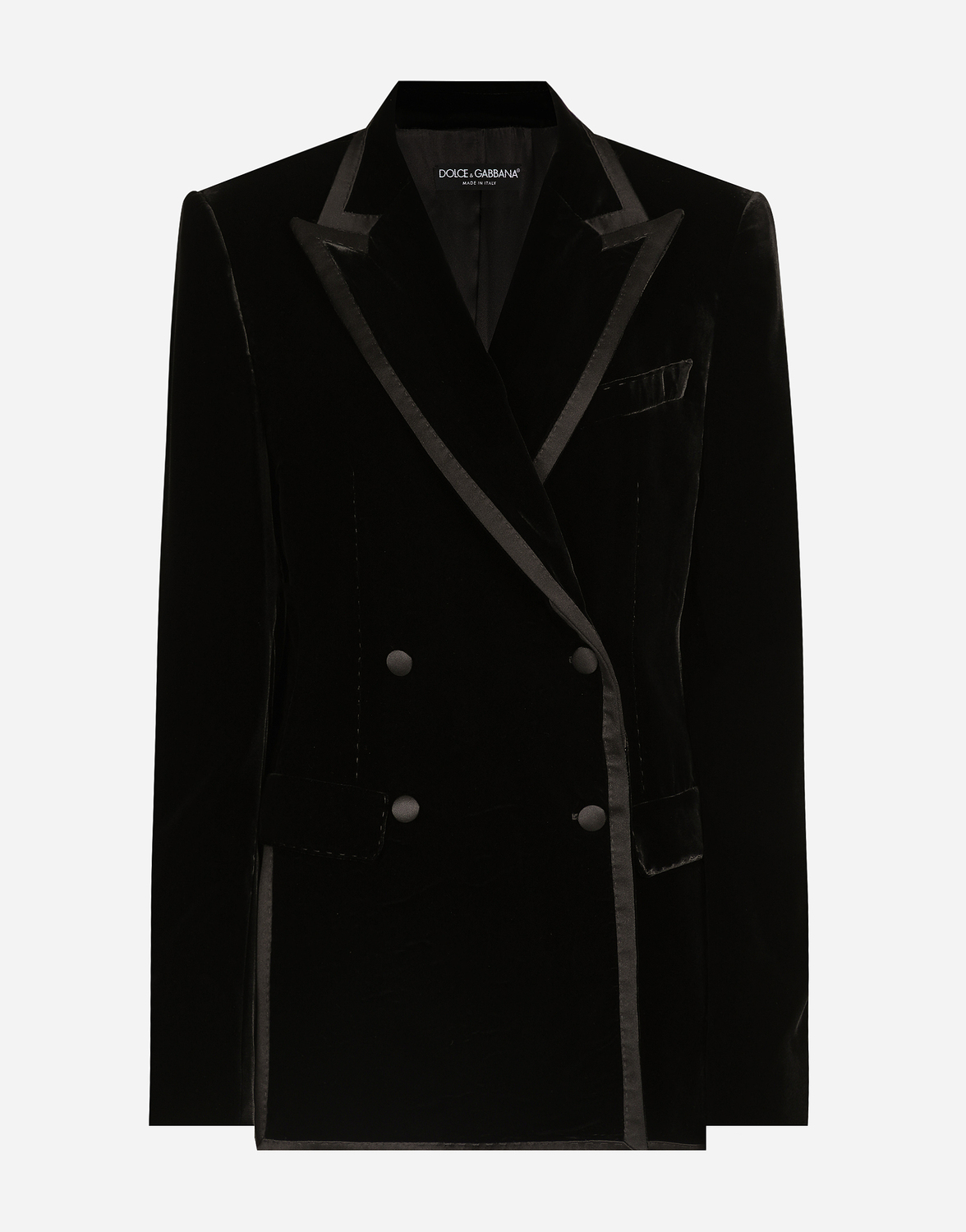 

Двубортный бархатный смокинг-пиджак Dolce & Gabbana, черный