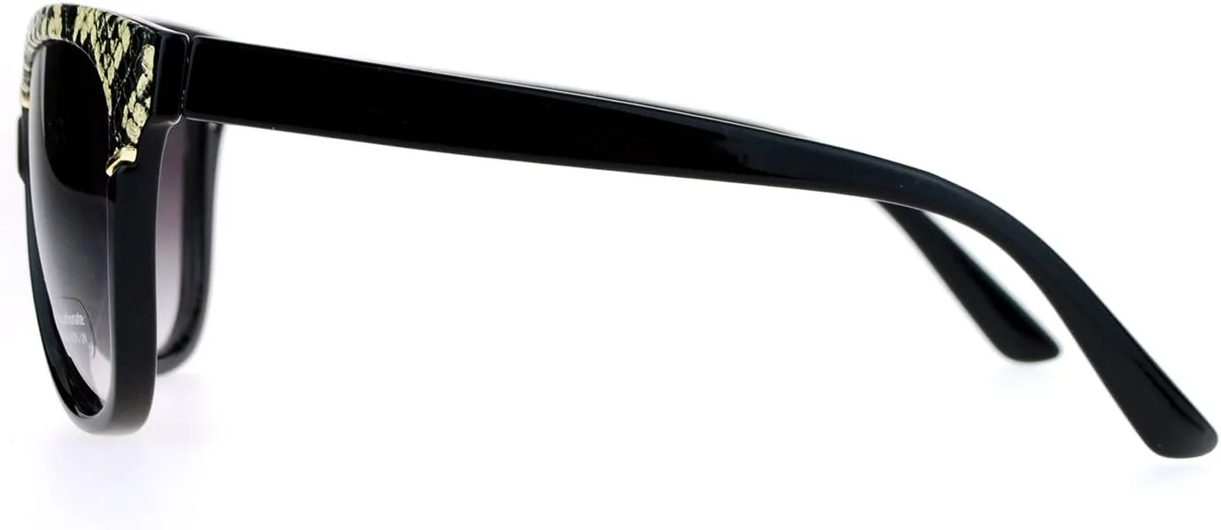 

Женские модные солнцезащитные очки, дизайнерские, квадратная форма «кошачий глаз», имитация кожи рептилии, защита от ультрафиолета UV400 JuicyOrange, Black