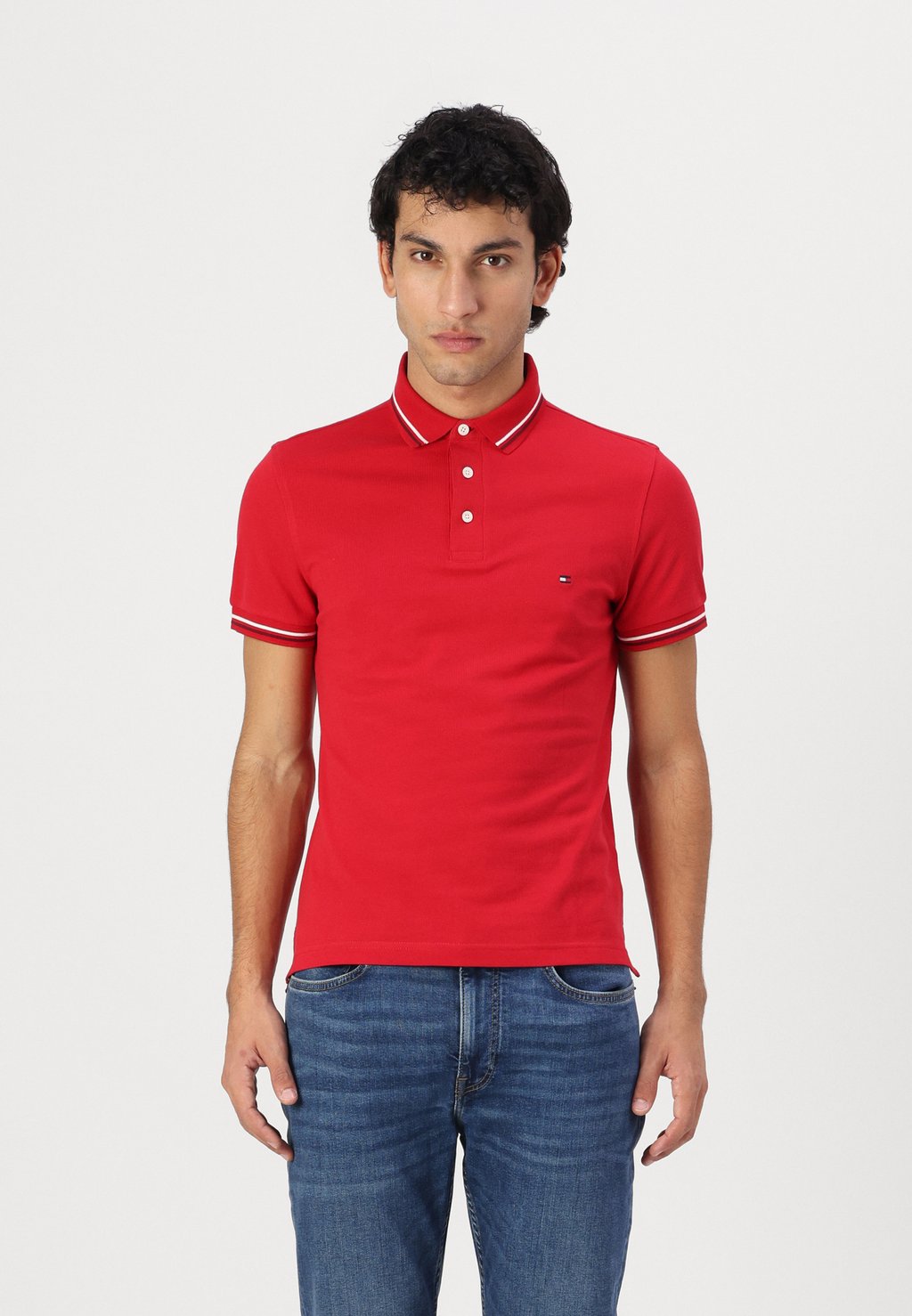 

Рубашка поло TIPPED SLIM FIT SEASONAL Tommy Hilfiger, красный
