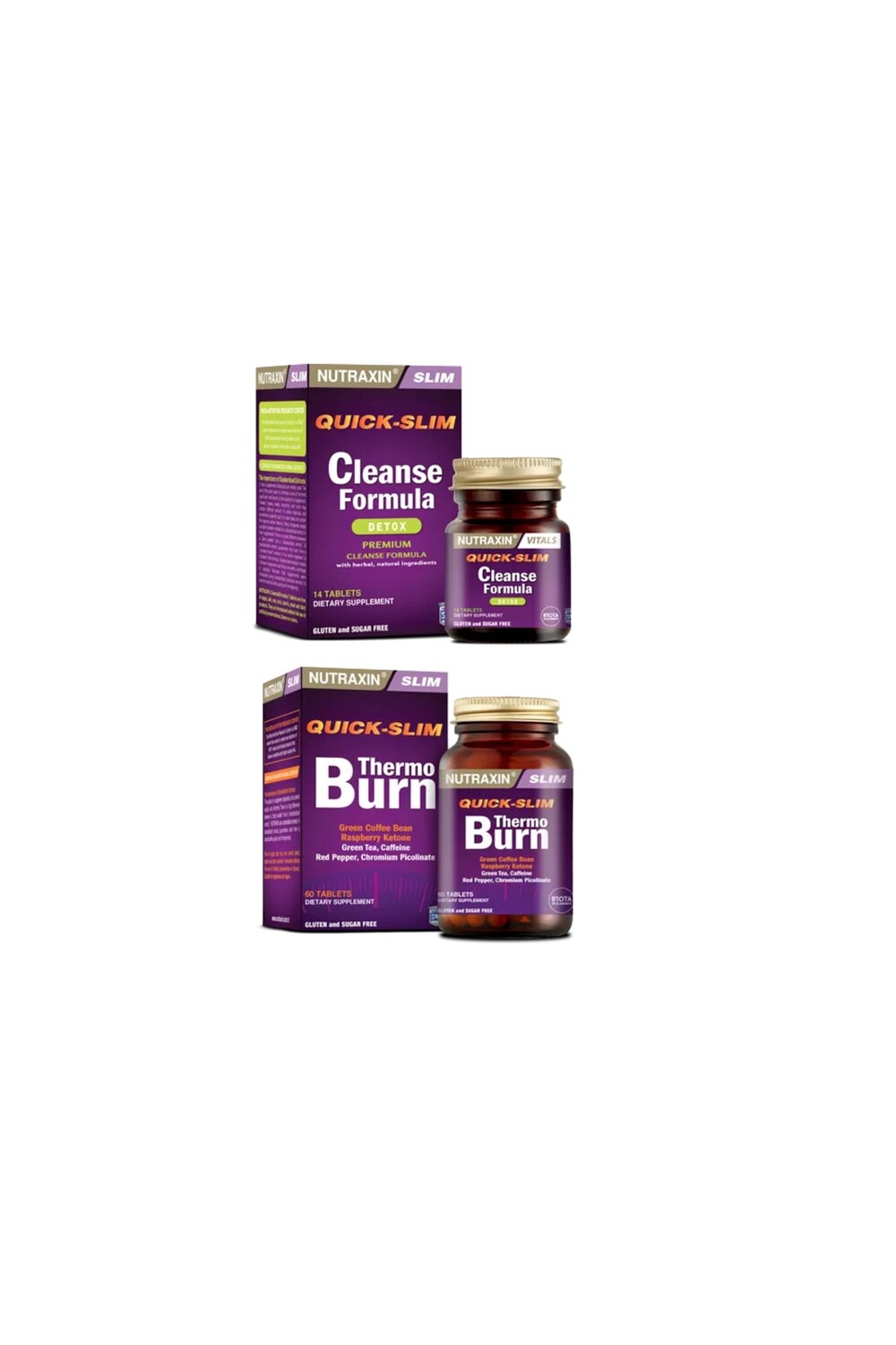 

Nutraxin Cleanse Formula 7 Detox 14 Tablet + quick-slim Thermo Burn 60 Tablet