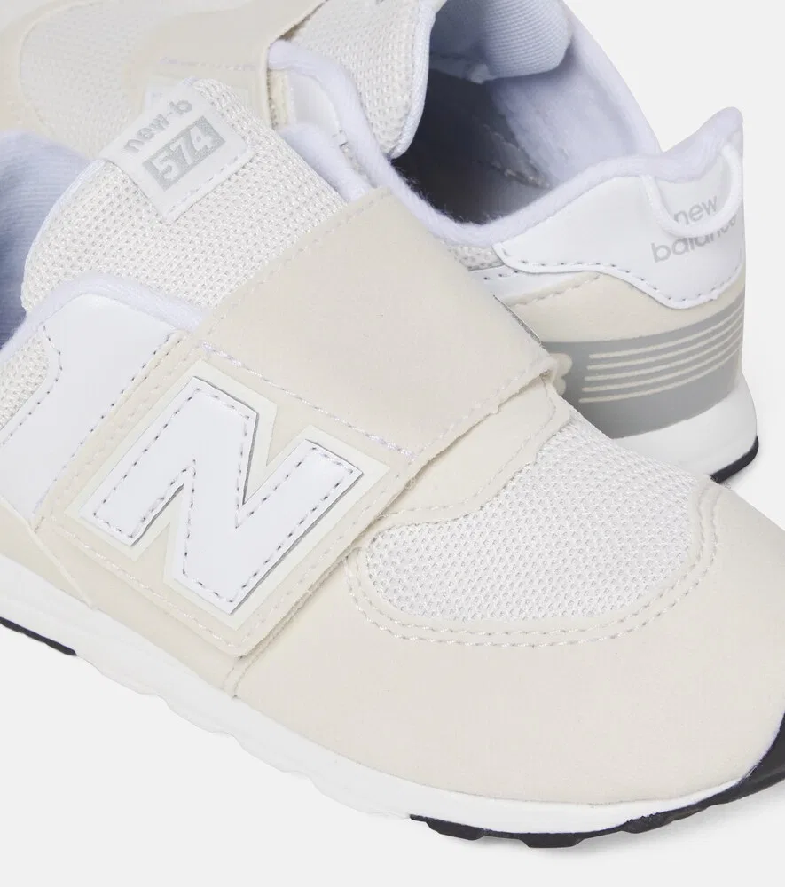574 Новые кроссовки New-B на липучке New Balance Kids, бежевый — фото 4