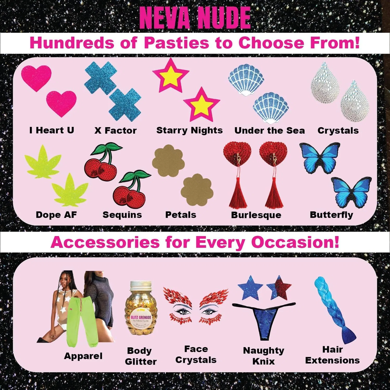Стикеры для лица голографические Neva Nude, бабочка, 1 шт., Lumi — фото 3