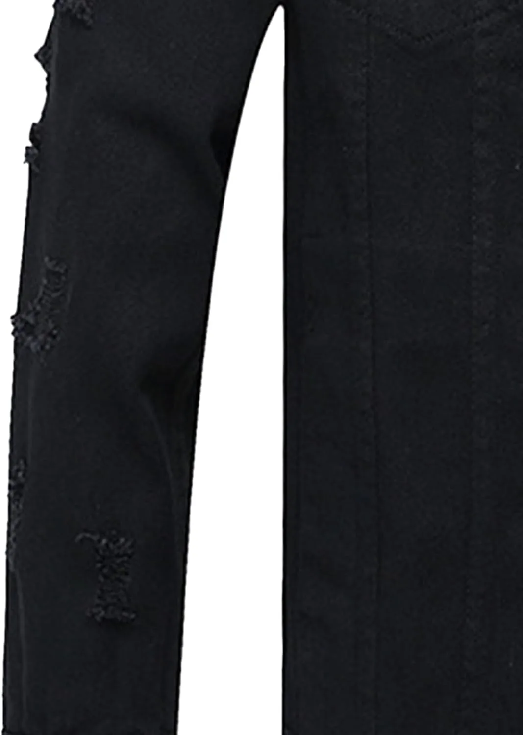 Мужская джинсовая куртка-косуха Slim Fit Flex Jean с пуговицами Generic, черный — фото 4