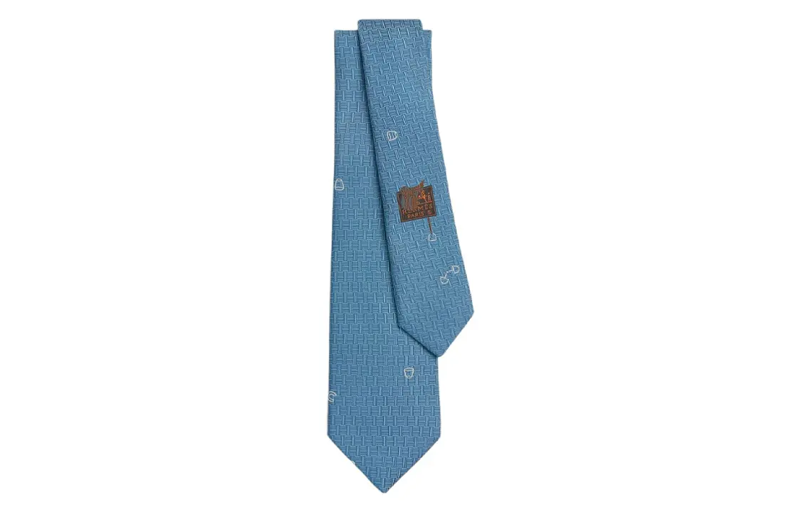 

HERMES Унисекс галстук для верховой езды, Sky Blue