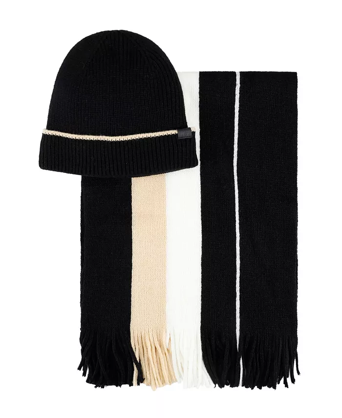 

Мужской набор из двух предметов: шапка-бини и шарф-лента Kenneth Cole Reaction, черный