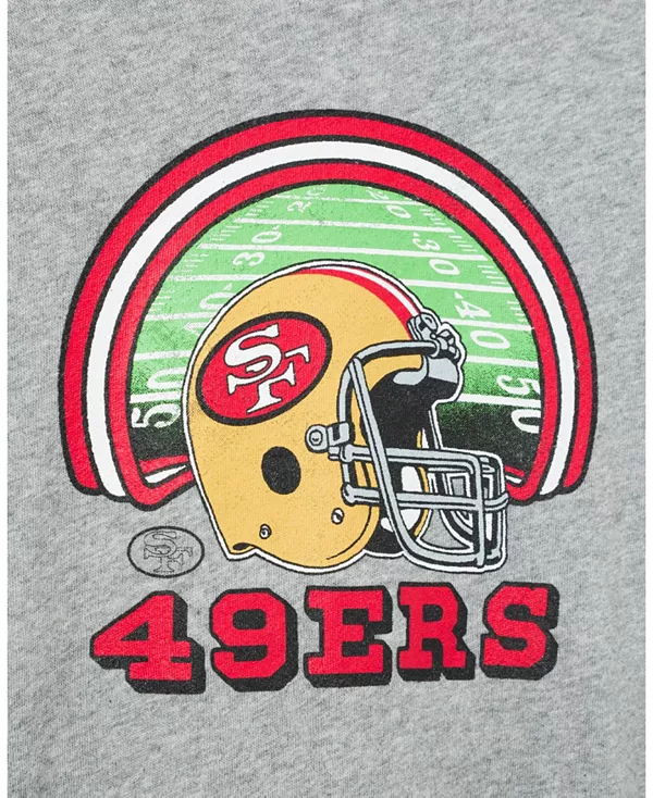 Футболка унисекс с символикой команды NFL San Francisco 49ers - для малышей и взрослых. Junk Food Clothing, серый — фото 3