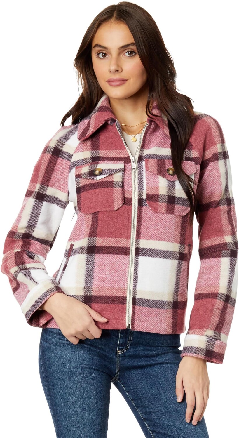 

Куртка Plaid Zip Front Jacket Avec Les Filles, цвет Cranberry/Cream Plaid