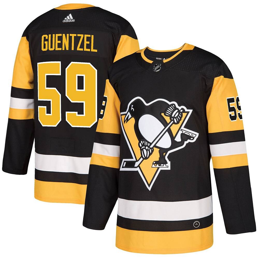 

Мужская черная футболка adidas Jake Guentzel Pittsburgh Penguins Authentic Player Adidas, цвет Png Black