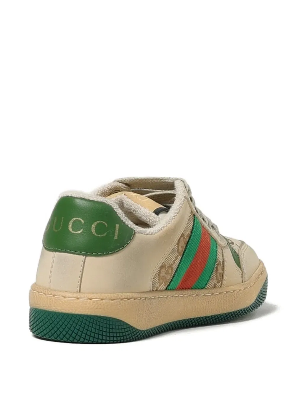Кроссовки Screener с полосатым логотипом Gucci Kids, нейтральный — фото 3