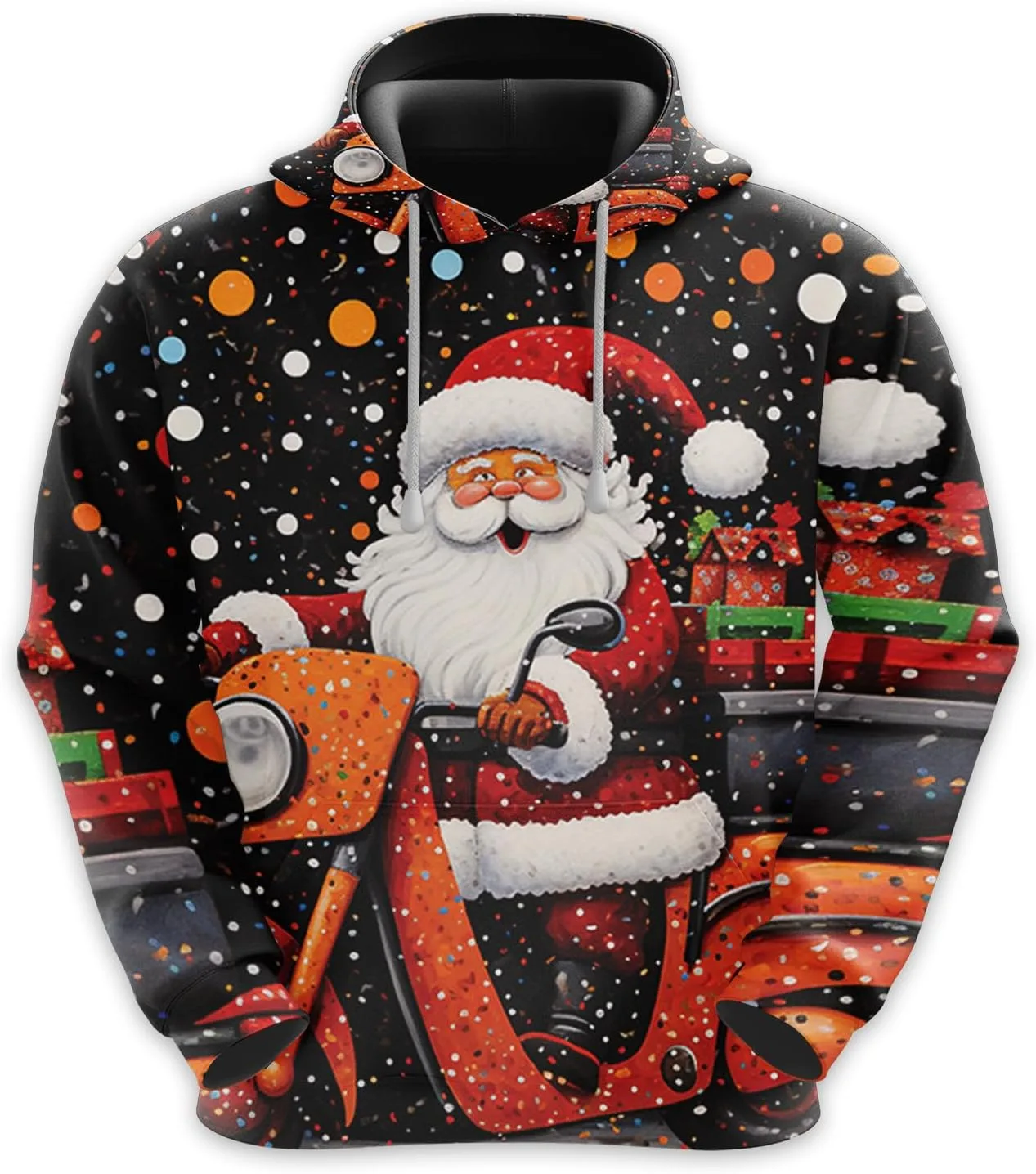

Толстовка с принтом Санта Клауса для мужчин, Casual Pullover Hoodie S44 228CLOSET