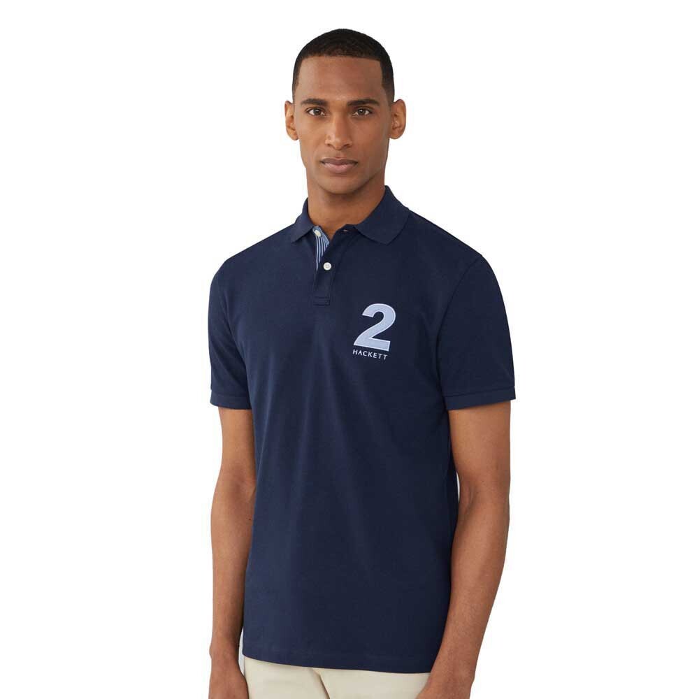

Поло с коротким рукавом Hackett Heritage Number, синий