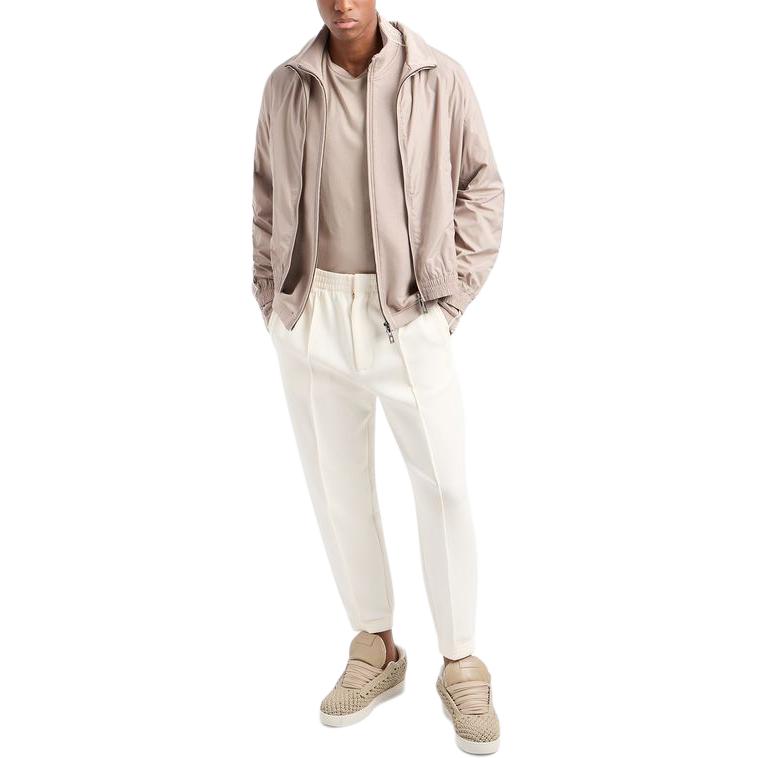 Спортивная куртка с логотипом и молнией EMPORIO ARMANI, серый/коричневый — фото 4