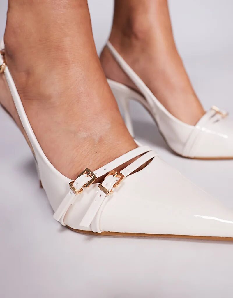 Туфли-лодочки SIMMI Shoes Marika с лакированной пряжкой, белые — фото 3