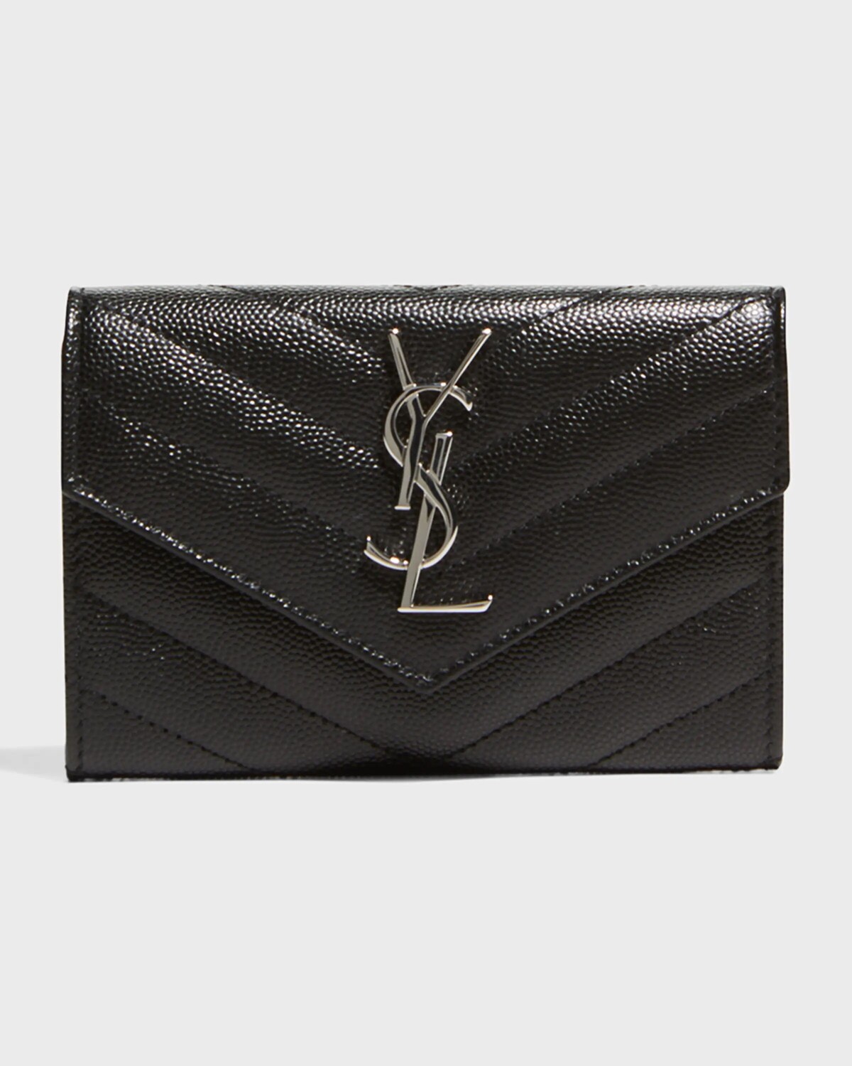 

Маленький кошелек YSL Monogram из зерненой кожи Saint Laurent, цвет Black