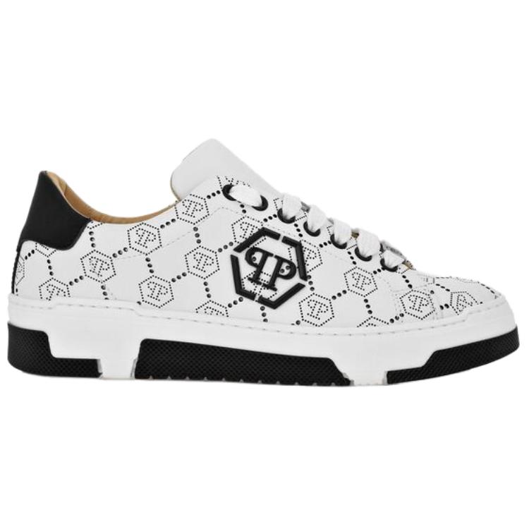 PHILIPP PLEIN Кроссовки для скейтбординга Top Grain Cow Leather Low top Unisex White — фото 3