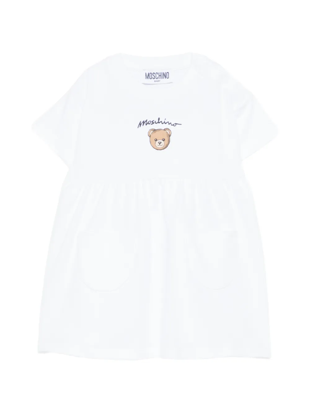 

Платье с короткими рукавами Moschino Kids, белый