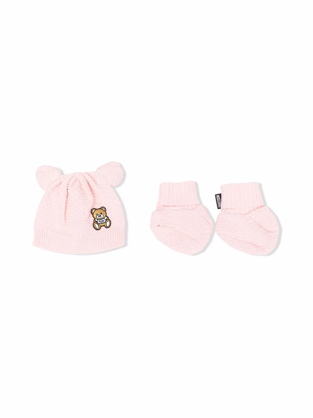 

Комплект Teddy Bear из шапки и носков Moschino Kids, розовый