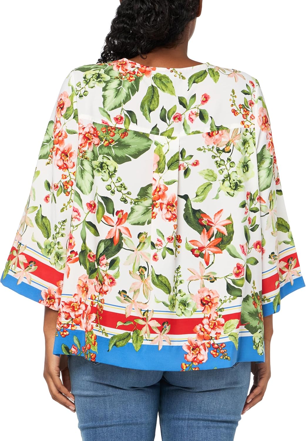 Женский спортивный топ Tommy Hilfiger Popover с длинными рукавами и цветочным принтом, Ivory Multi — фото 2