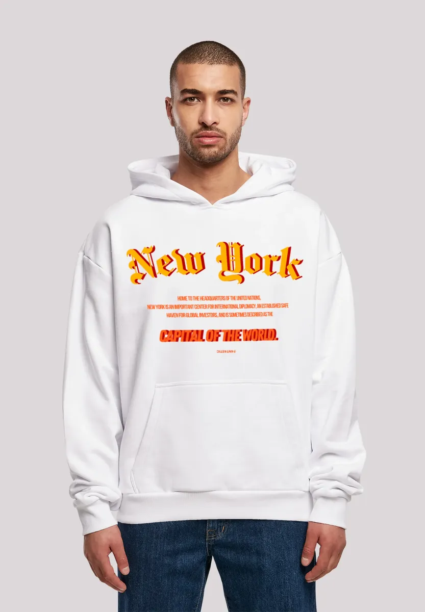 

Толстовка F4NT4STIC "New York OVERSIZE HOODIE", принт, белый