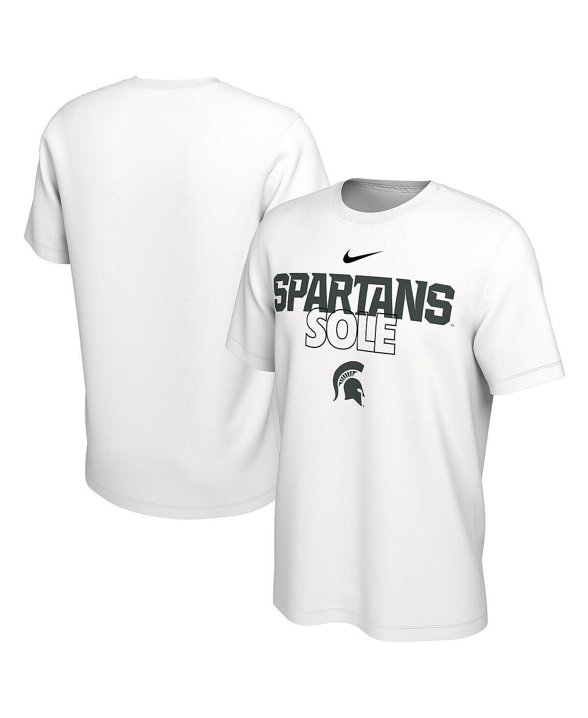 

Мужская белая футболка Michigan State Spartans On Court Bench Nike, Белый, Мужская белая футболка Michigan State Spartans On Court Bench Nike