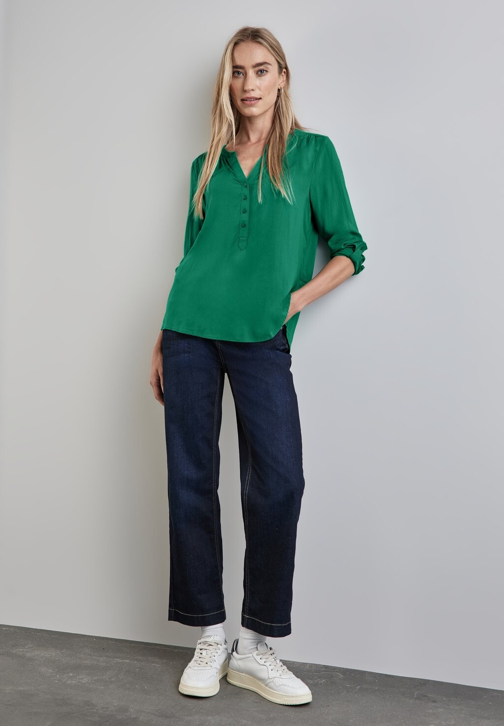 

Блуза BASIC IN UNIFARBE Street One, зеленый