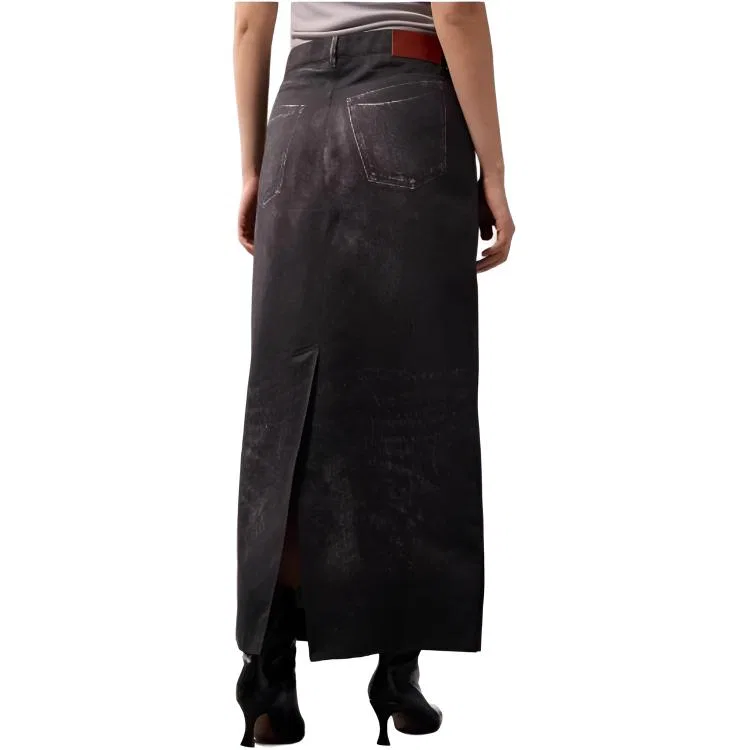 Джинсовая длинная юбка женская Black Gray Calvin Klein, QD2-Black Gray — фото 4