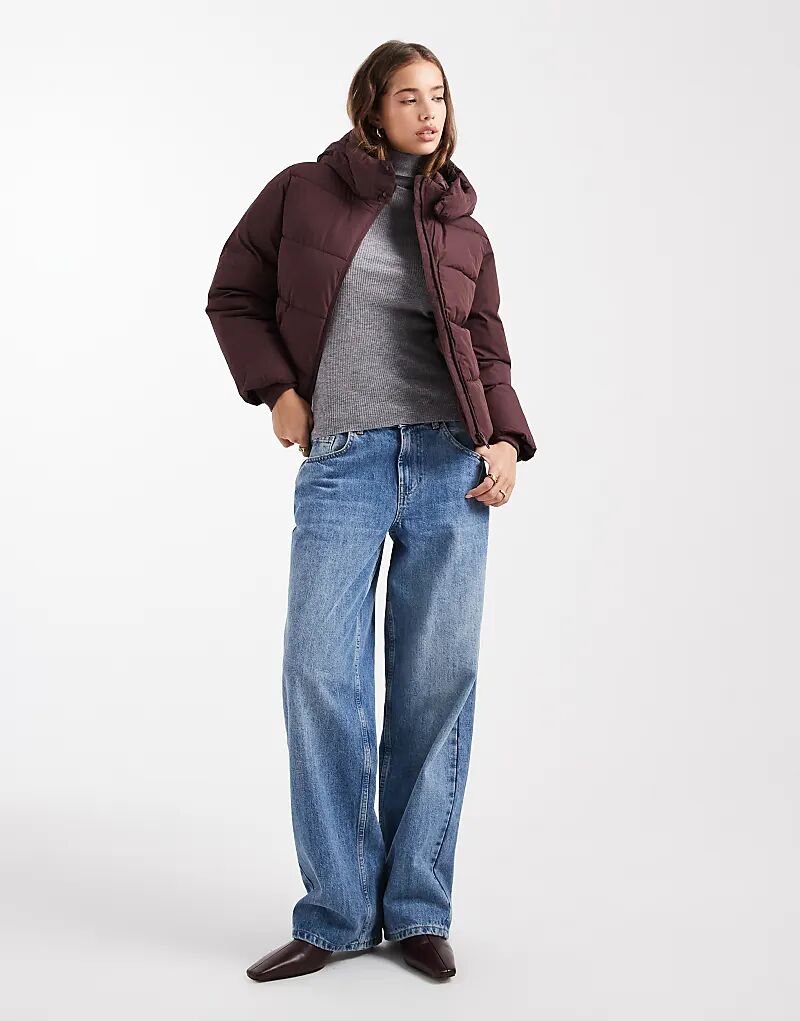 

Пуховик Mango Teen в цвете инжир