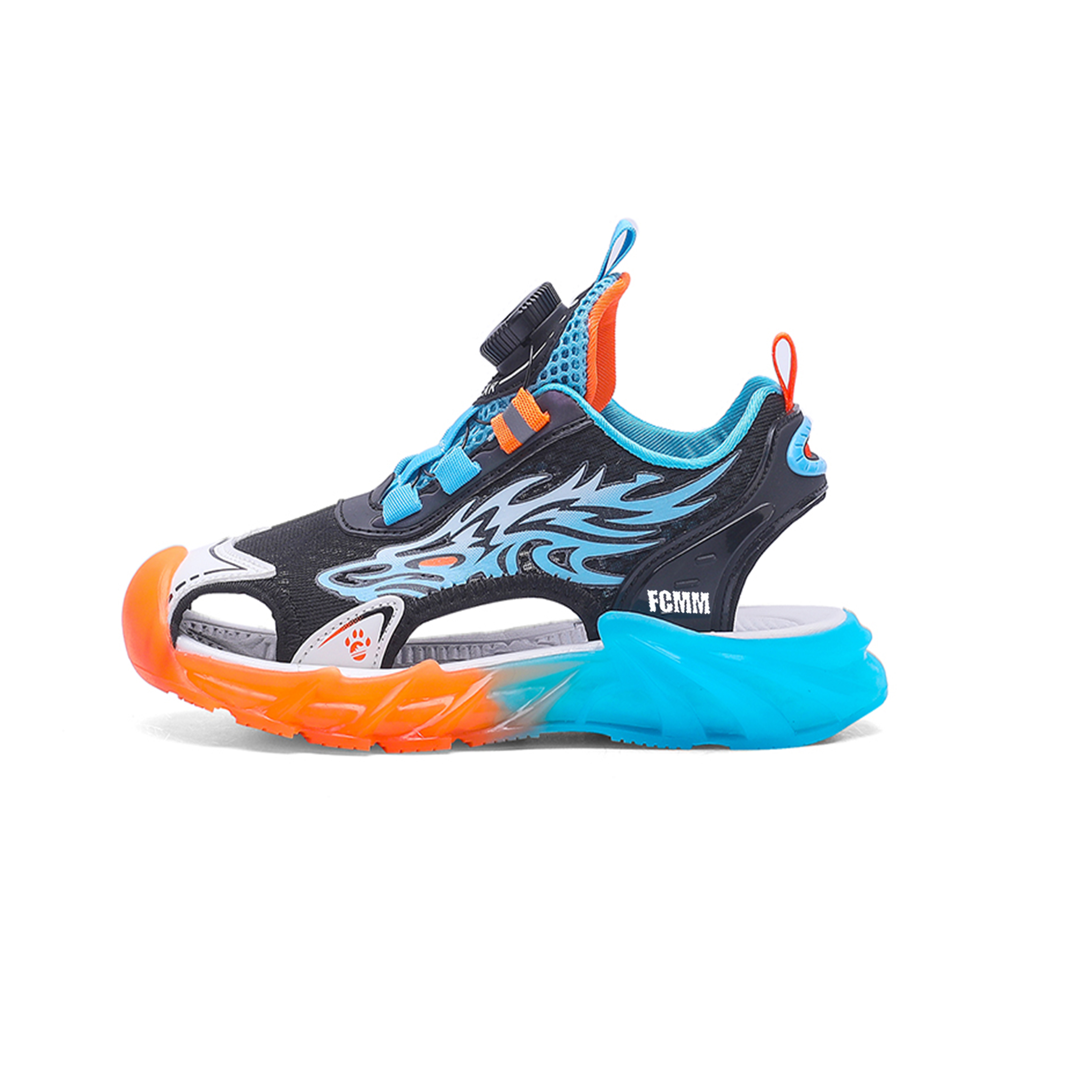 

Дышащие детские сандалии для детей FCMM, черный/оранжевый