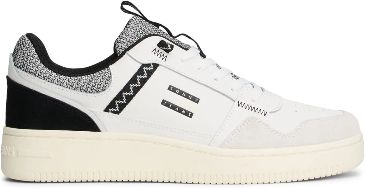 Мужские низкие кроссовки Tommy Jeans TJM Retro Basket Em0em01657, White Ecru Black — фото 2