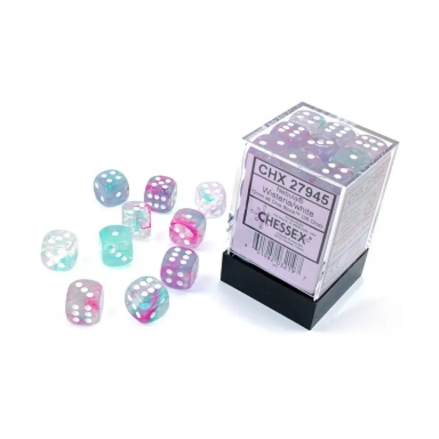 

d6 12мм Глициния с белым (36), Dice - Nebula (Chessex)