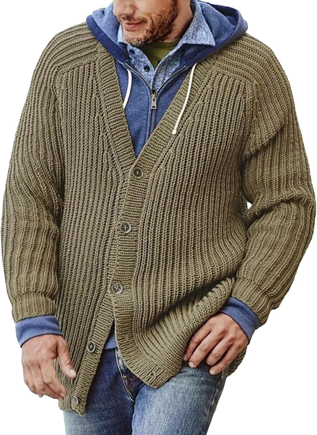 

Мужской кардиган V-образного выреза