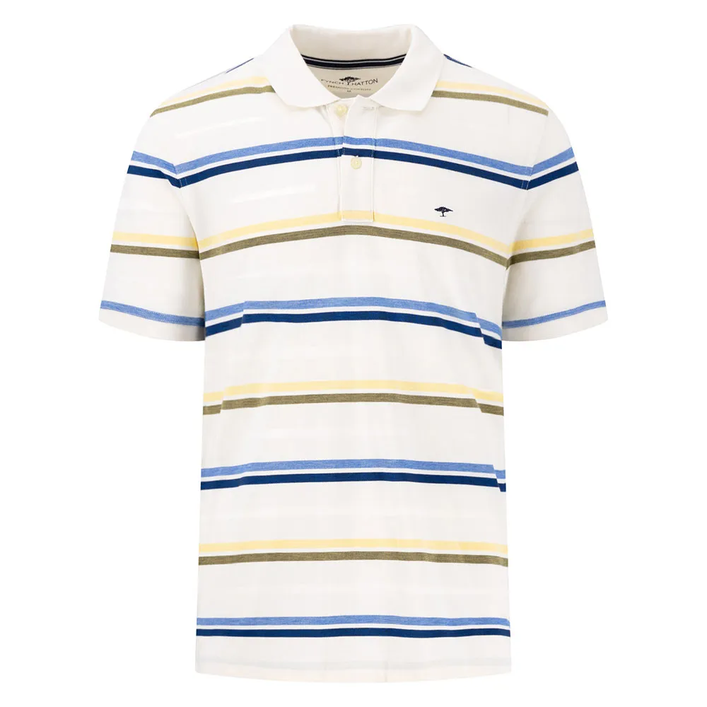 

Поло с коротким рукавом Fynch Hatton Multi Striped Premium Cotton, белый