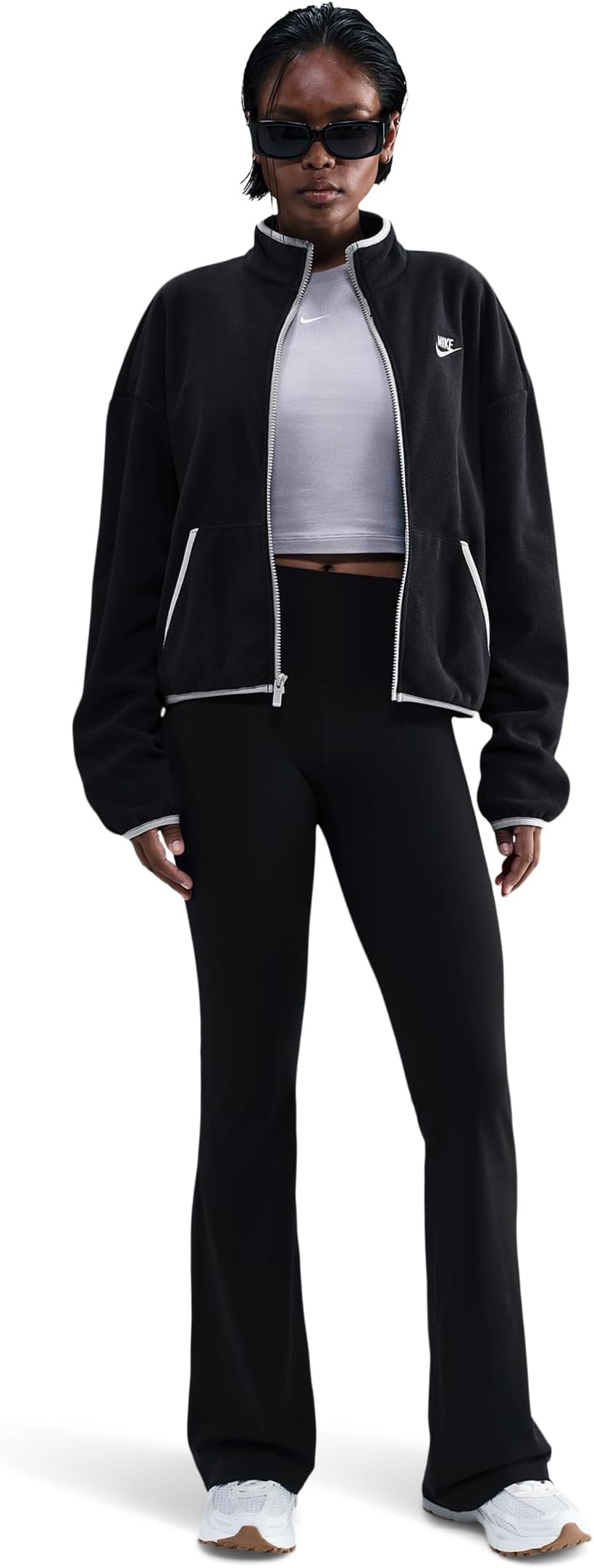 

Женская спортивная флисовая куртка Club Loose Cozy Track Nike, Black/College Grey