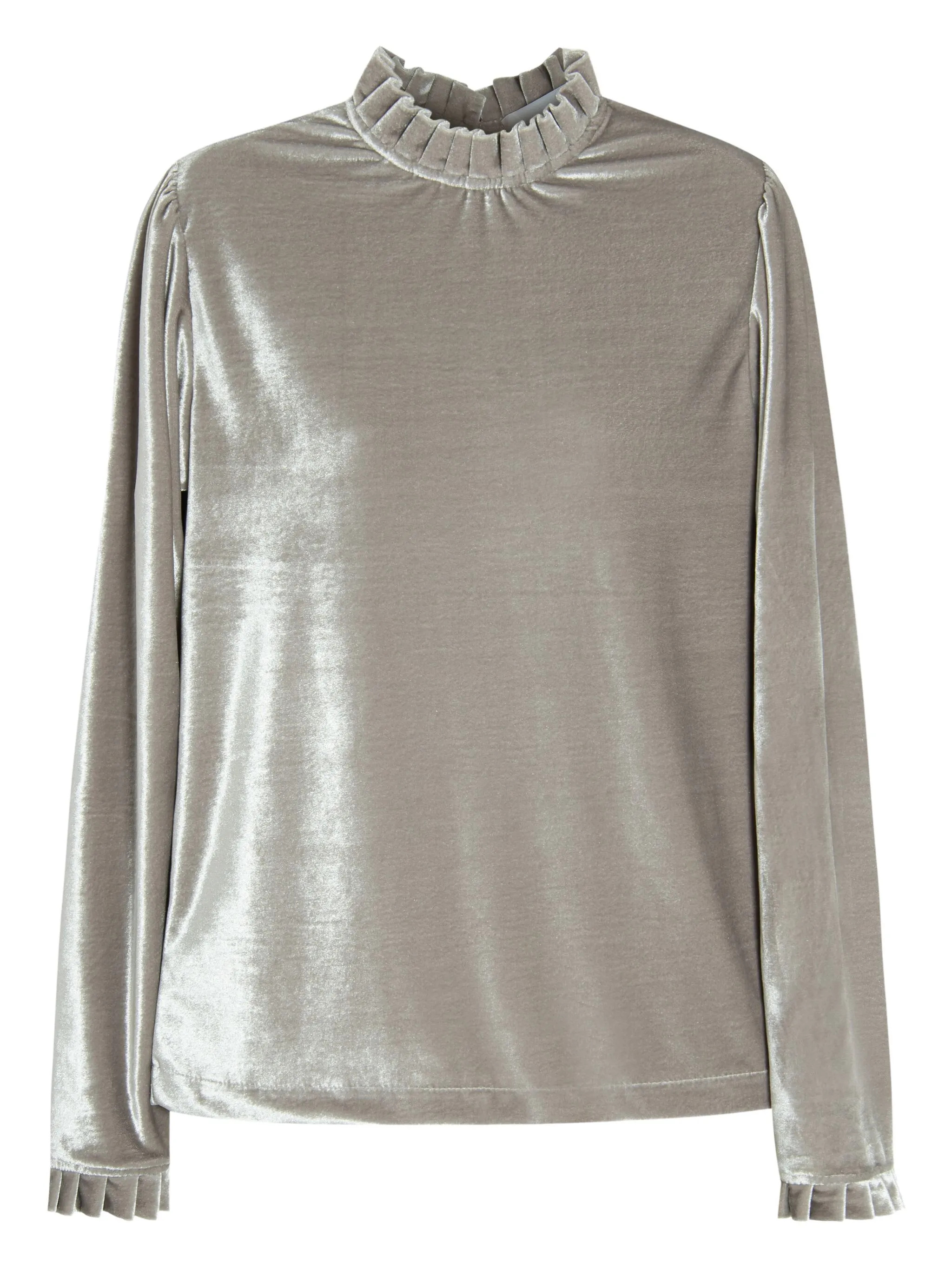 

Бархатная блузка с оборками Isolda, серый