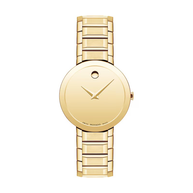 

Женские кварцевые часы Movado Sapphire 28 мм 0607549, золотой