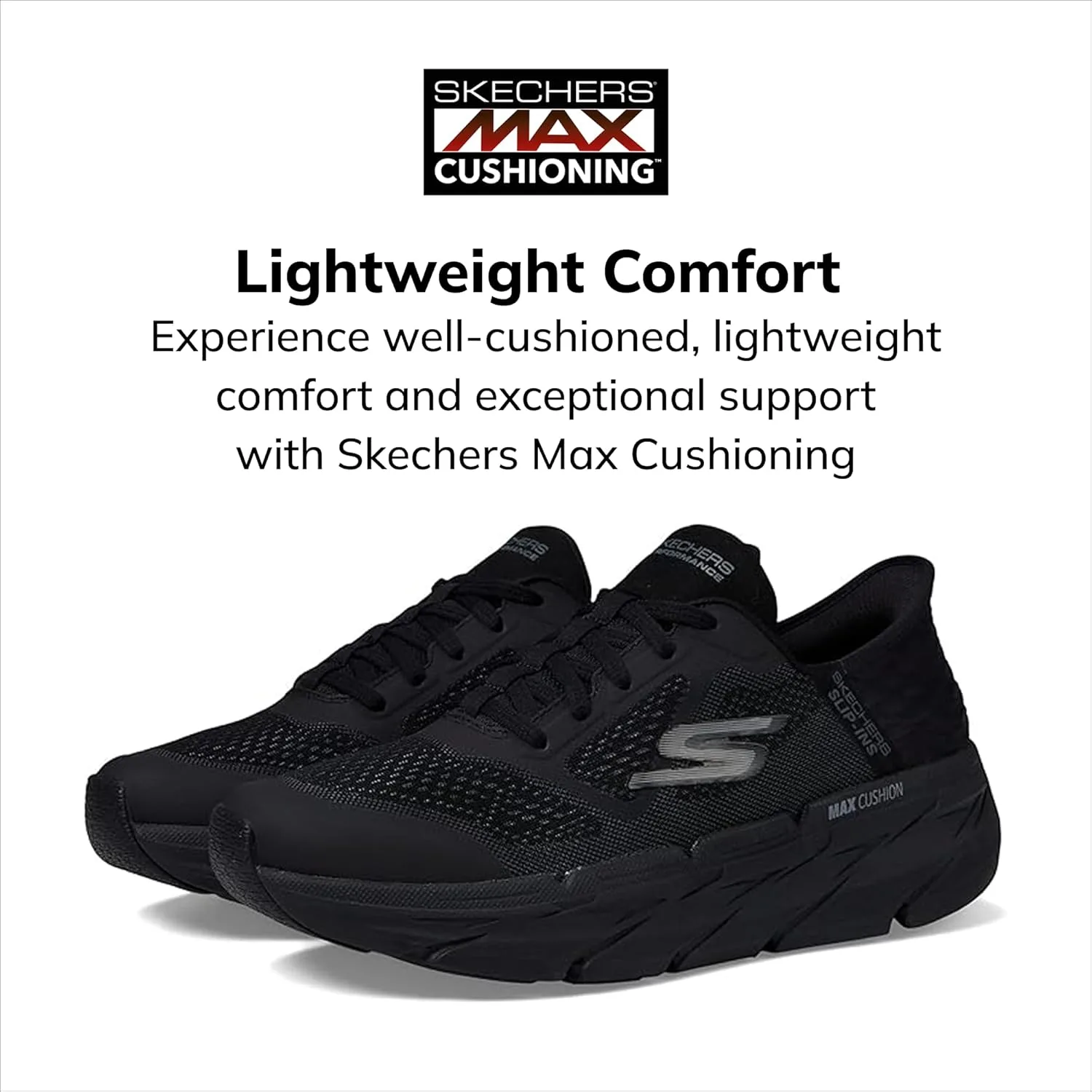Мужские кроссовки Skechers Max Cushioning Premier Ascendant Hands Free без шнурков, черный — фото 4