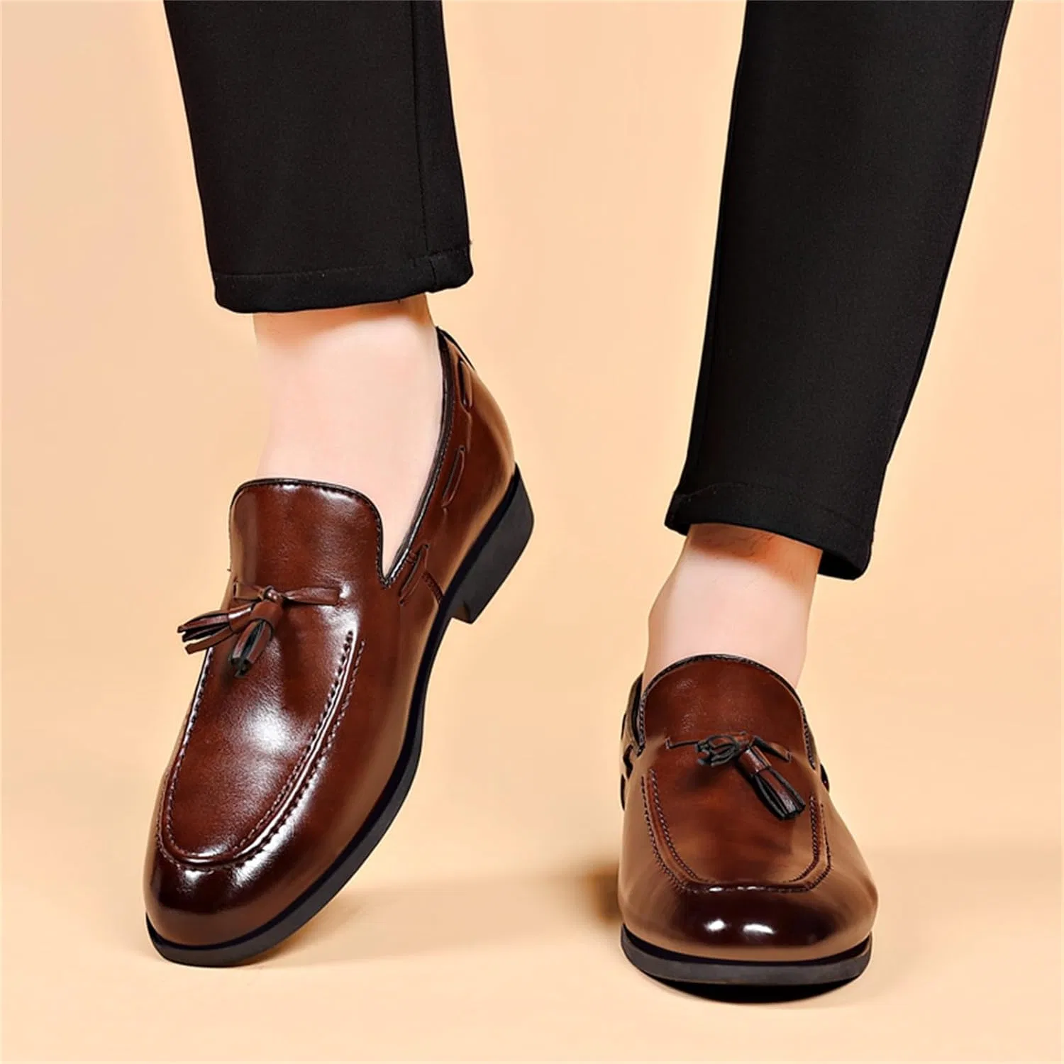 Лоферы классические туфли Tassel Dress Shoes Brown NIGXWNS — фото 2