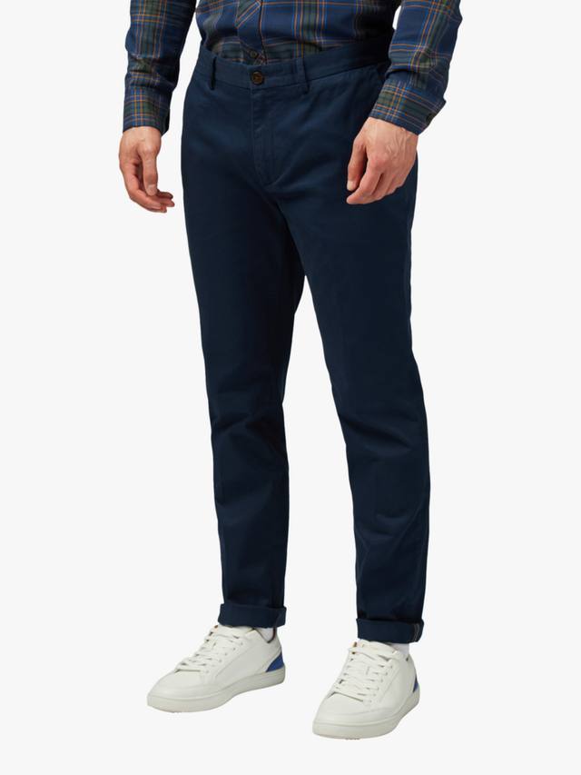 

Фирменные облегающие хлопчатобумажные брюки-чинос Ben Sherman, темно-синий
