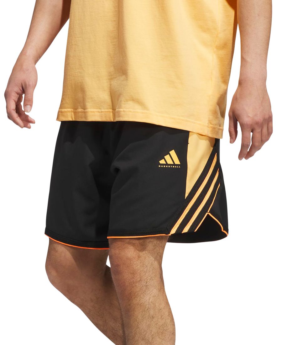 

Мужские шорты с логотипом в виде трех полосок Adidas, Black/Orange