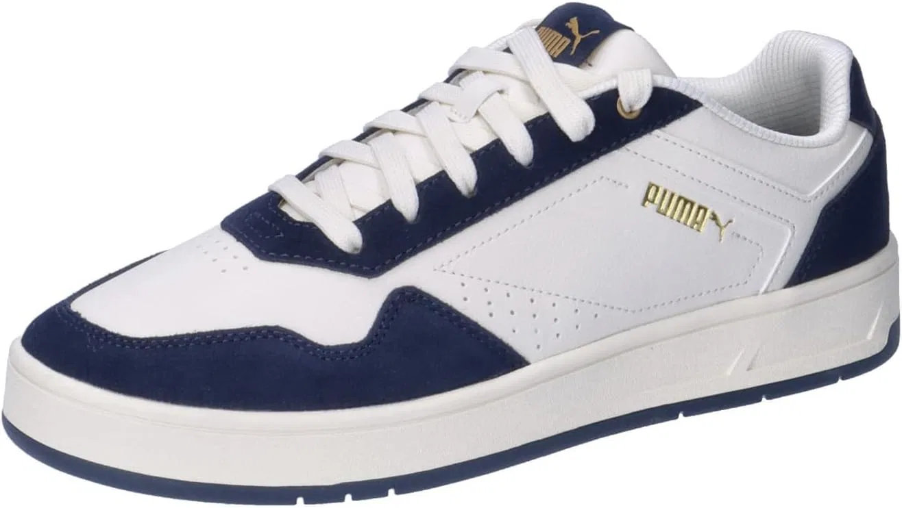 Кроссовки PUMA Unisex Court Classic SD, Frosted Ivory Club Navy Puma Gold