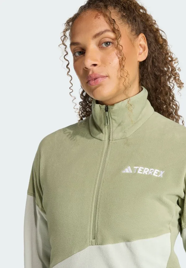 Флисовый джемпер Adidas Terrex, Tent Green Halo Green — фото 3
