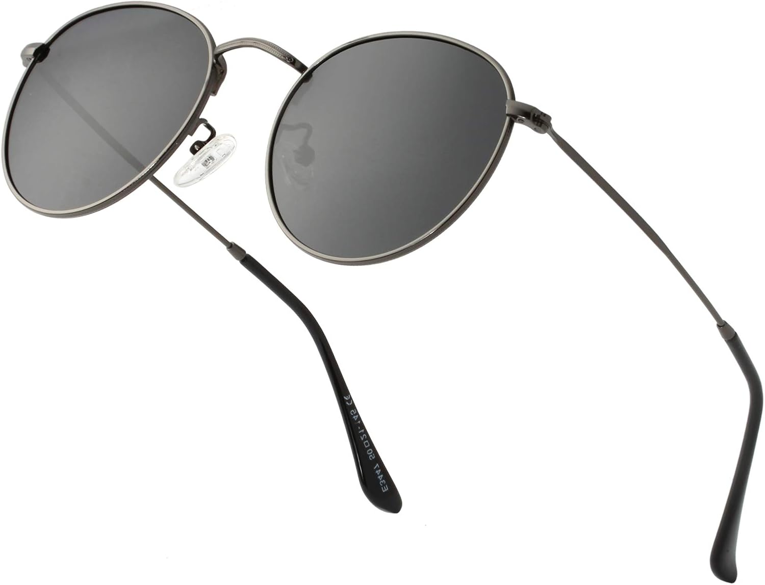 

Небольшие круглые поляризованные солнцезащитные очки для женщин и мужчин, классический ретро-стиль, круглая металлическая оправа, защита от УФ-излучения Teumire, A7 Gunmetal Frame/Black Lens
