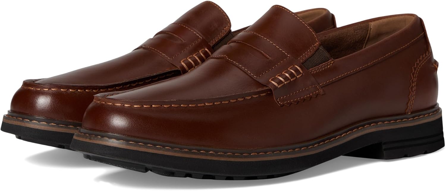 

Мужские мокасины Nunn Bush Odin II с мысом-мокасином, легкие и удобные, без шнурков, Cognac