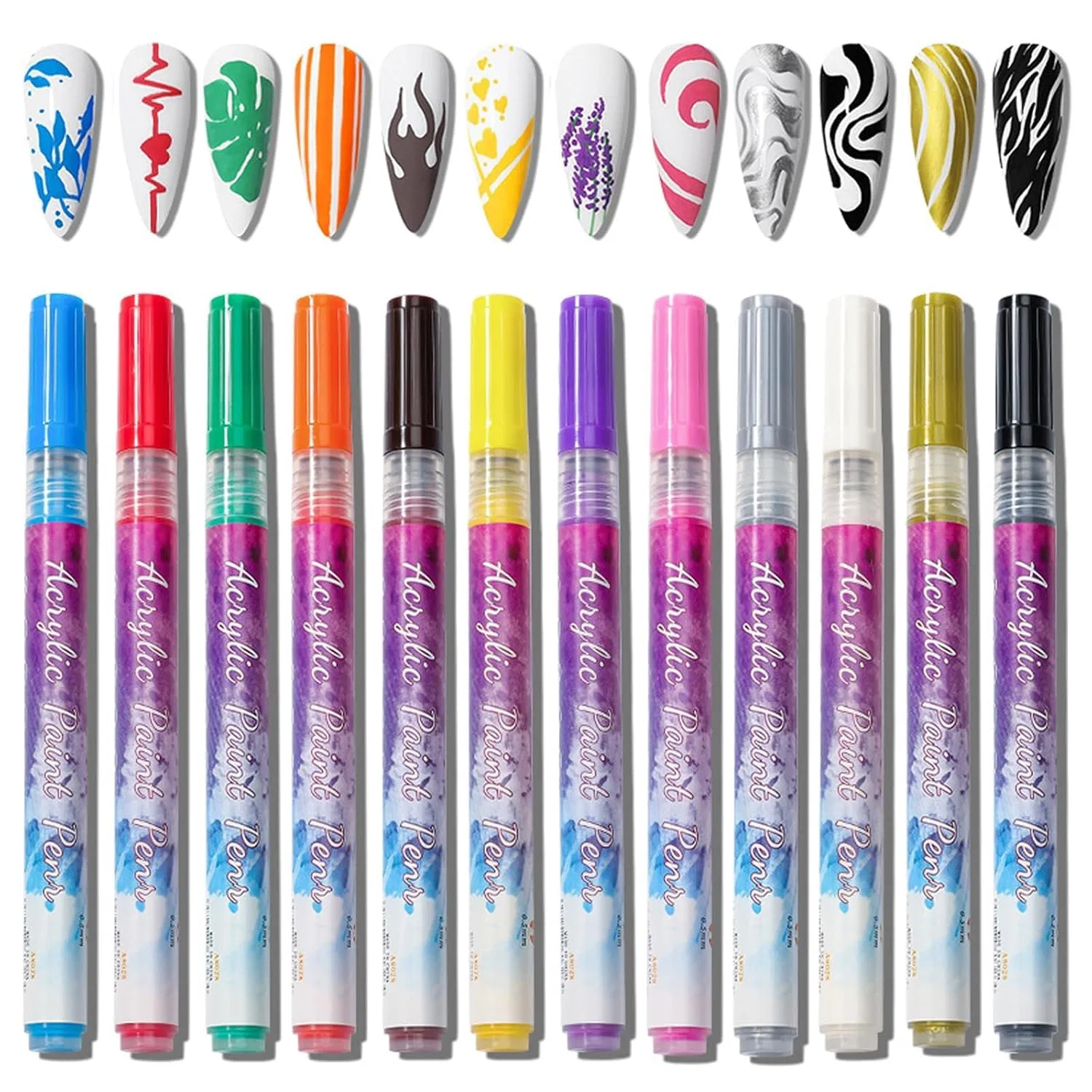 Набор из 12 3D-ручек для нейл-арта от MAGIC ARMOR Magic Armor, 12 Colours - Dotting